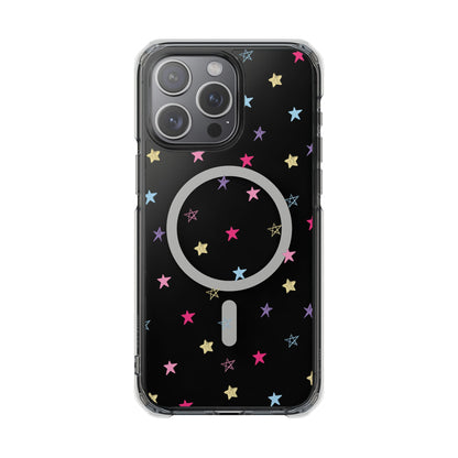 Star Pattern Clear Mag Safe Case, Magnetic Clear Impact Case