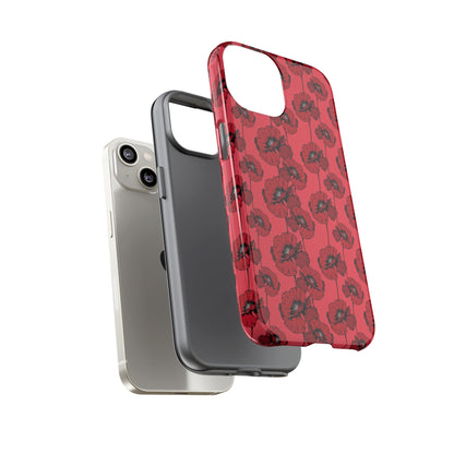 Red Poppy Phone Case for iPhone, Samsung & Google Pixel – Bold Floral Statement Aesthetic - JGUS