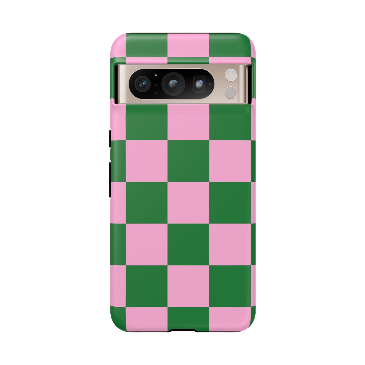 Pink Retro Checkered Phone Case – 90s Aesthetic, Vintage Grid Pattern for iPhone & Samsung - JGUS