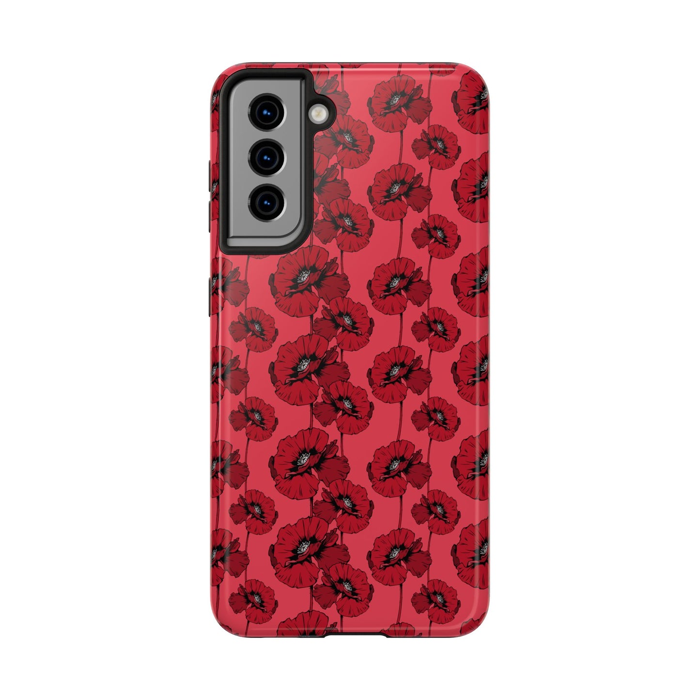 Scarlet Sketch | Red Poppy Floral Phone Case – Aesthetic Protective Cover for iPhone & Samsung