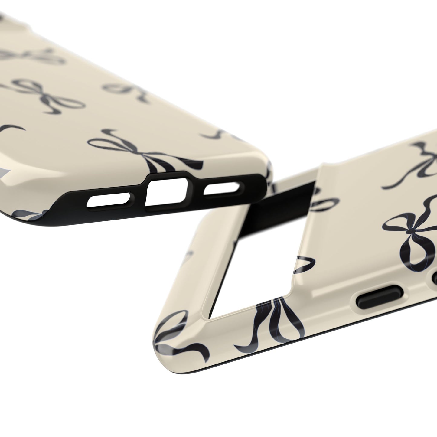 Beige and Black Bow Phone Case - JGUS