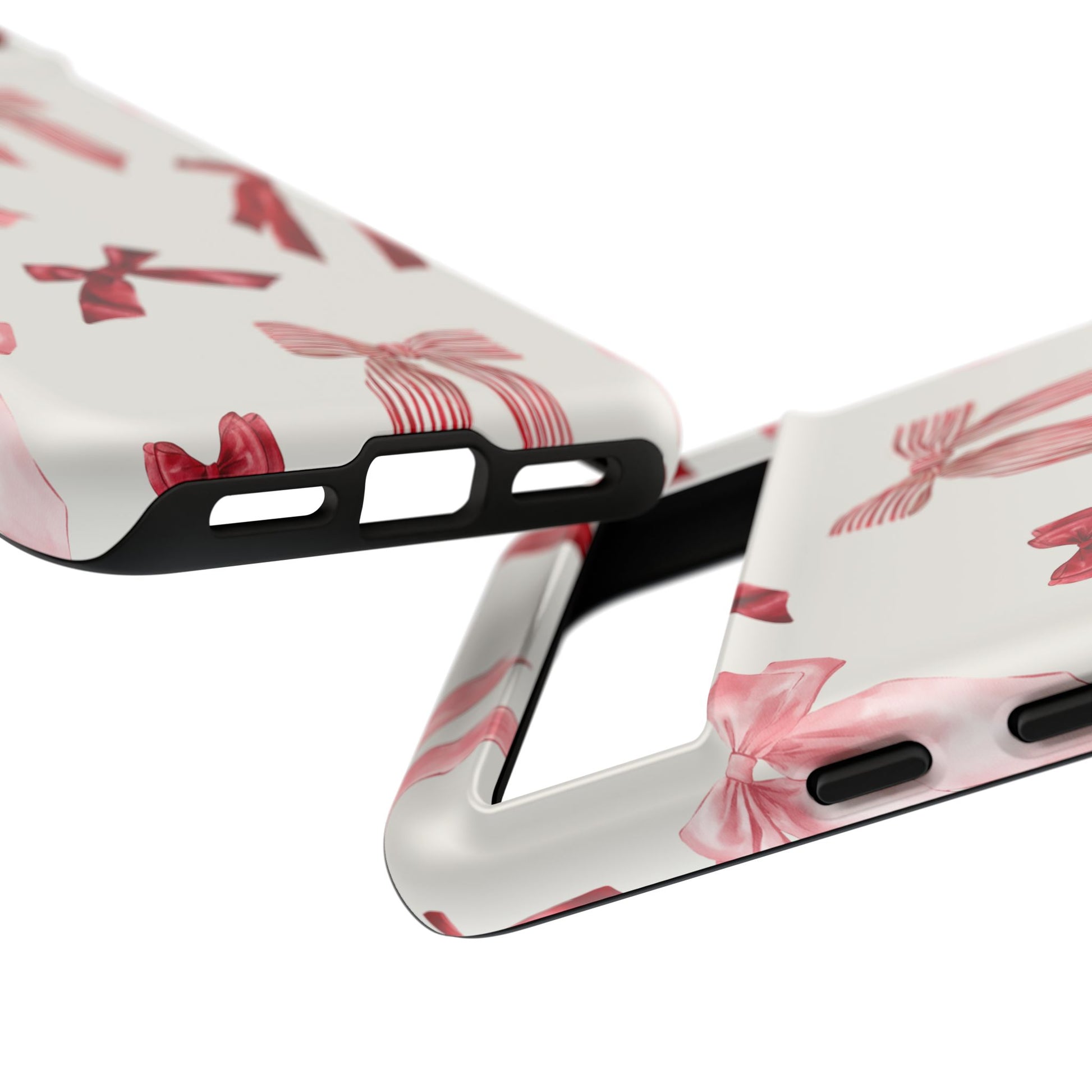 Burgundy Chic Bow Design Phone Case - JGUS