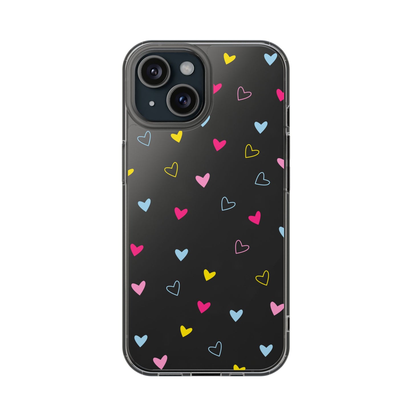 Transparent Heart Design Pattern Clear Phone Case