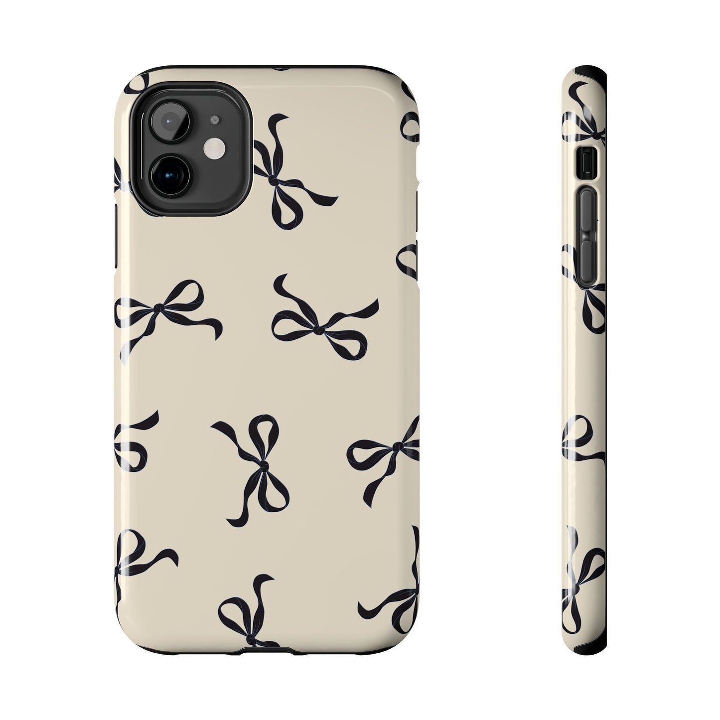 Beige and Black Bow Phone Case