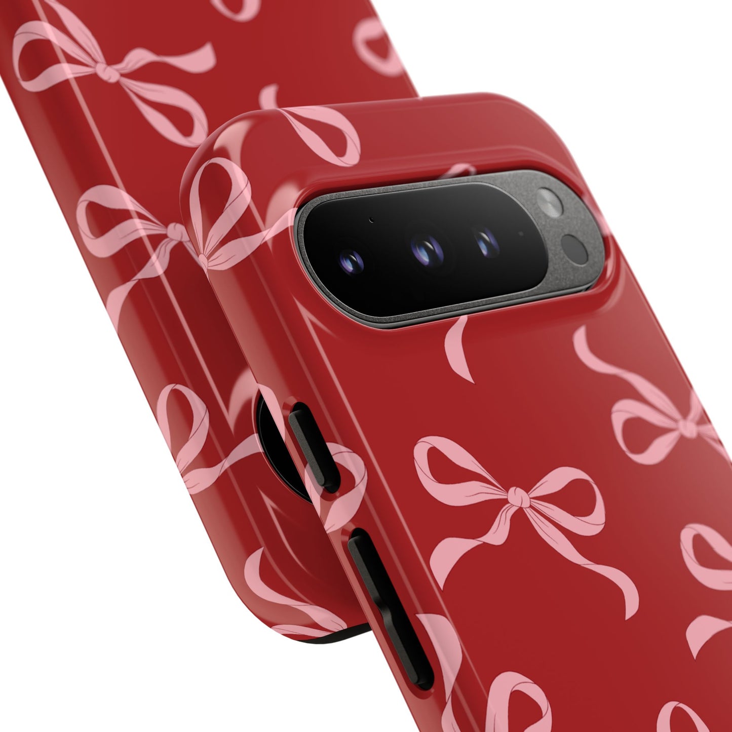 Pink Bows on Red Phone Case - JGUS