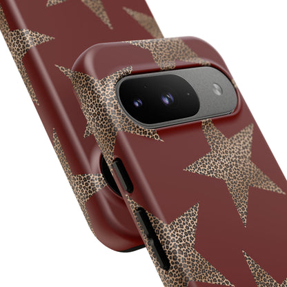 Leopard Star Luxe - Burgundy Edition | Aesthetic Coquette Phone Case for iPhone & Galaxy - JGUS