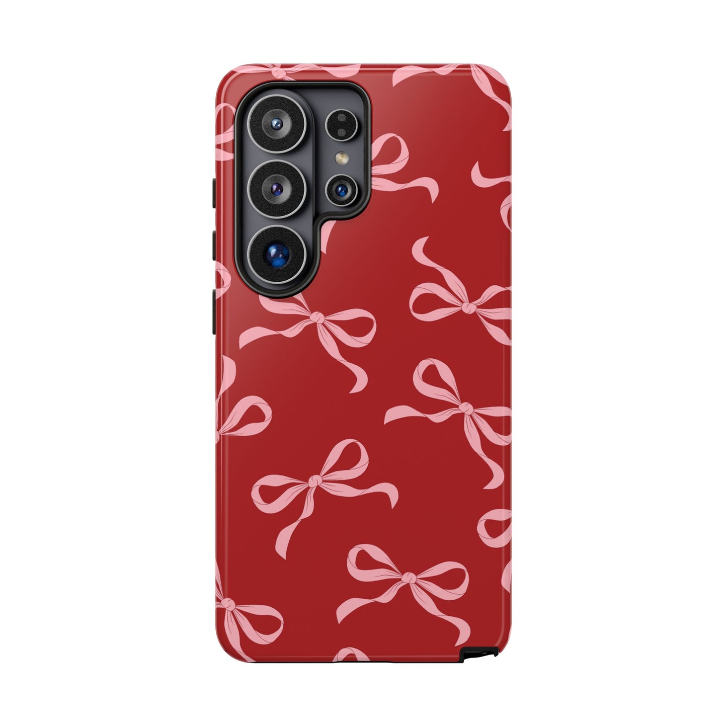 Pink Bows on Red Phone Case - JGUS