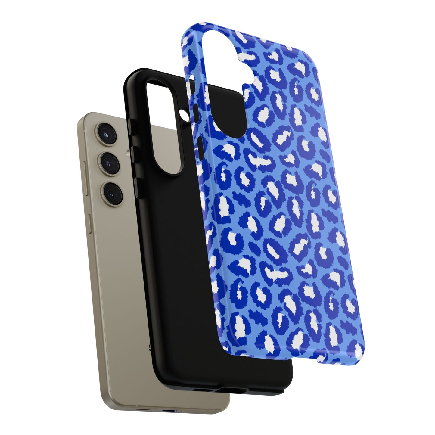 Leopard Vibes - Blue Edition Phone Case for iPhone & Samsung - Stylish & Durable Animal Print Case - JGUS