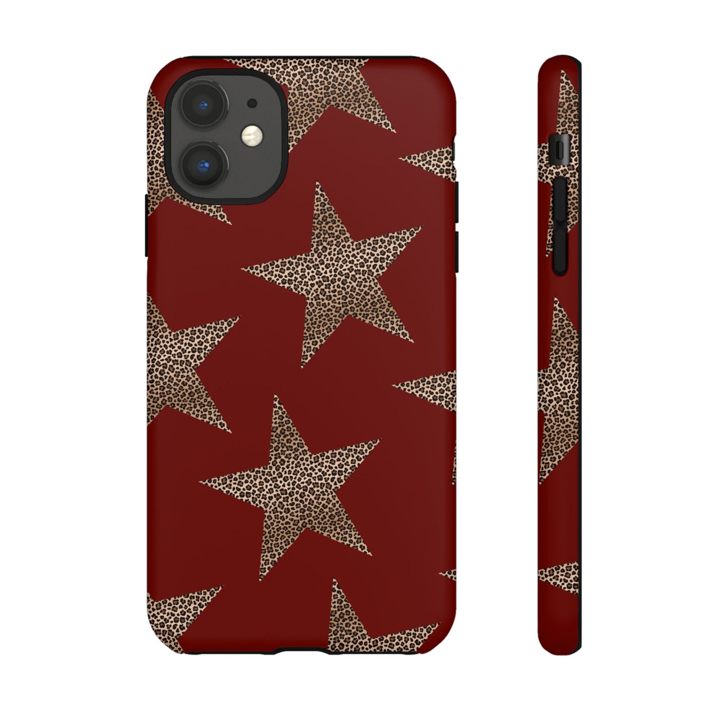 Leopard Star Luxe - Burgundy Edition | Aesthetic Coquette Phone Case for iPhone & Galaxy - JGUS
