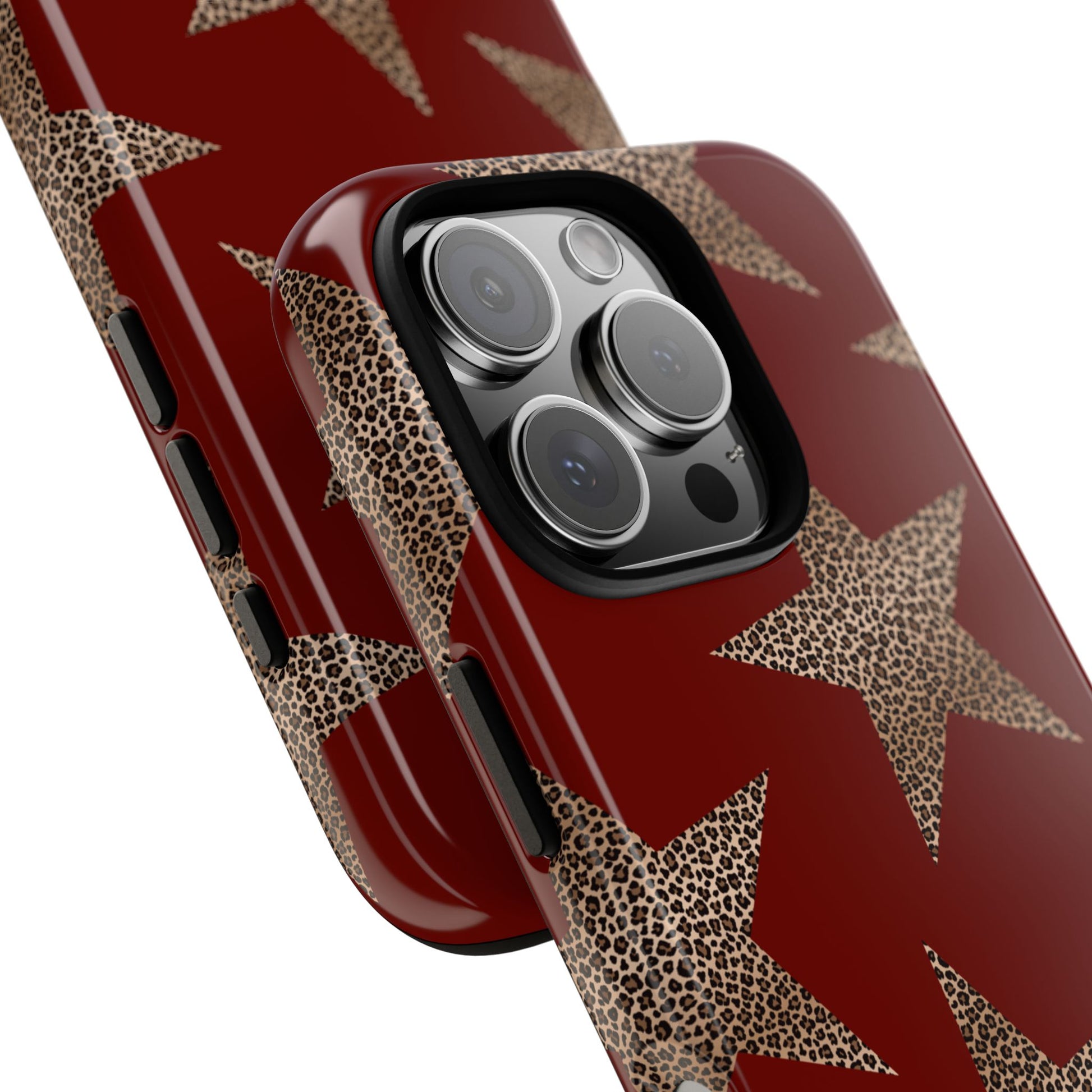 Leopard Star Luxe - Burgundy Edition | Aesthetic Coquette Phone Case for iPhone & Galaxy - JGUS