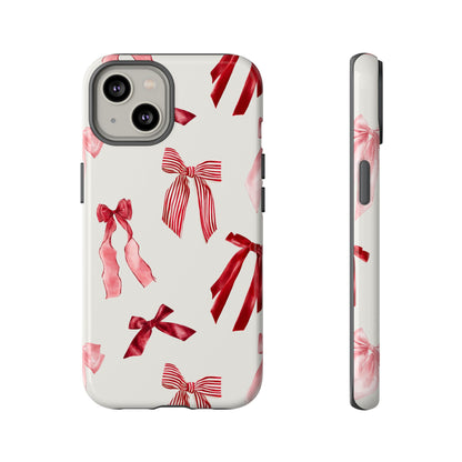 Burgundy Chic Bow Design Phone Case - JGUS