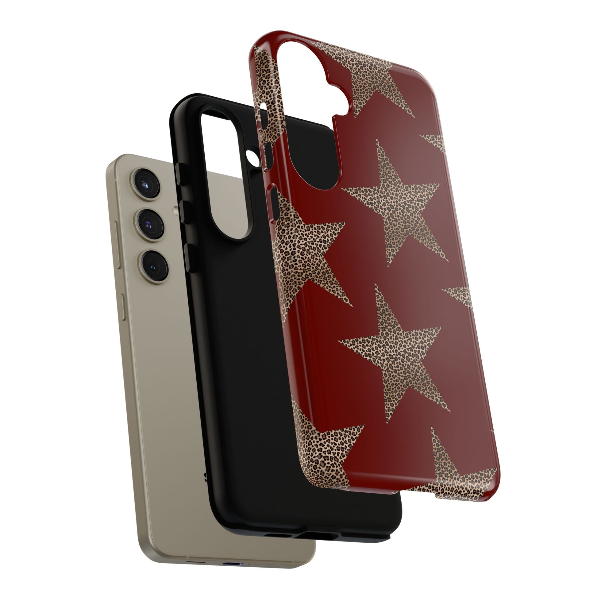 Leopard Star Luxe - Burgundy Edition | Aesthetic Coquette Phone Case for iPhone & Galaxy - JGUS