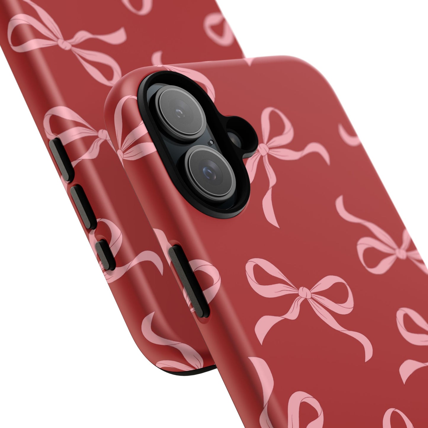 Pink Bows on Red Phone Case - JGUS
