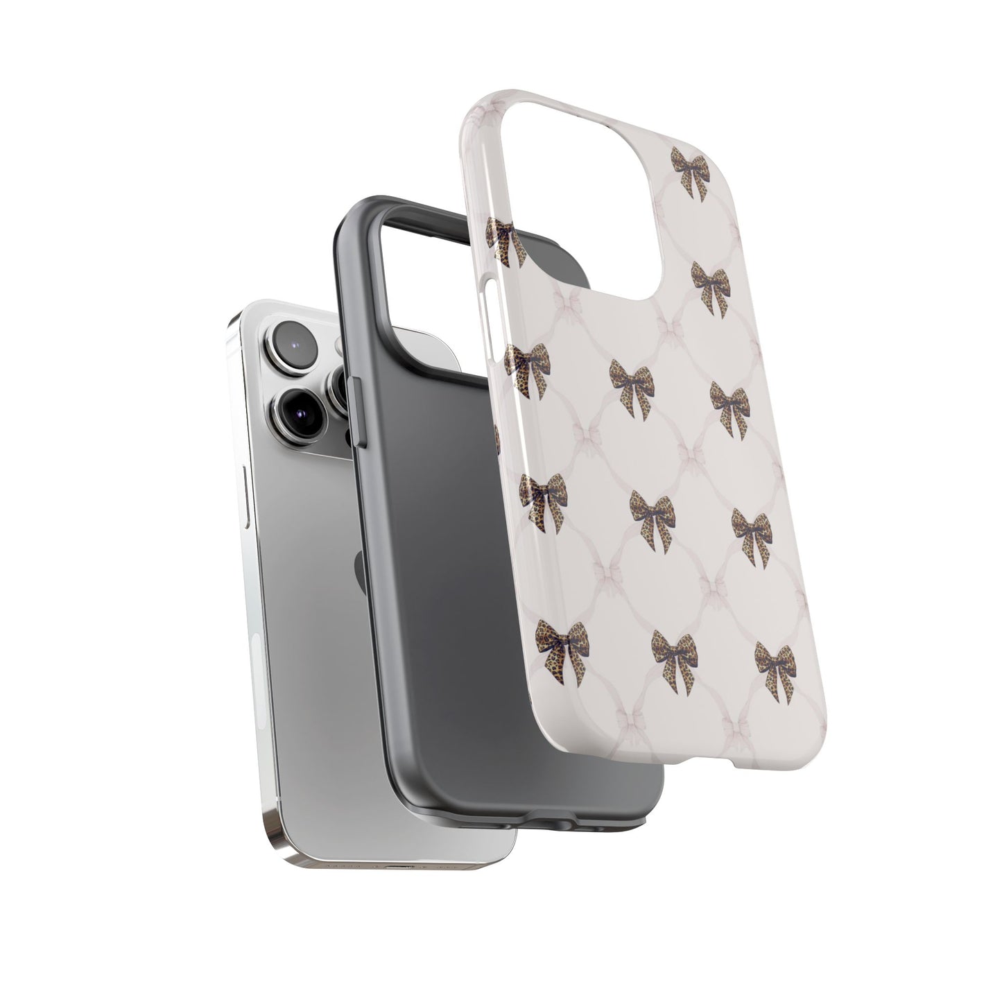 Chic Bow Pattern Phone Case | Elegant Clear Protective Case | Stylish iPhone & Samsung Cover - JGUS