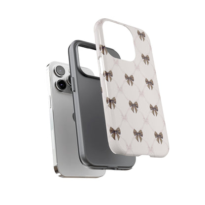 Chic Bow Pattern Phone Case | Elegant Clear Protective Case | Stylish iPhone & Samsung Cover - JGUS