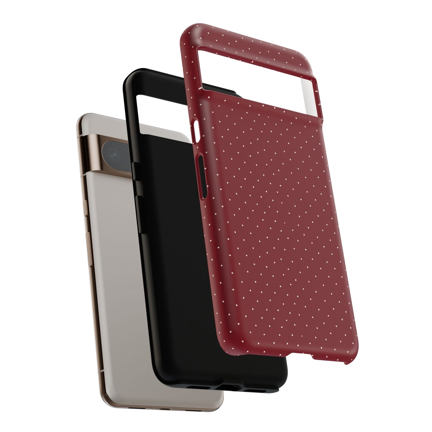 Burgundy  & White Dots Case - JGUS