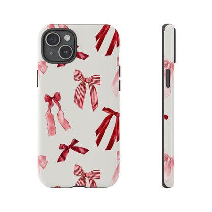 Burgundy Chic Bow Design Phone Case - JGUS