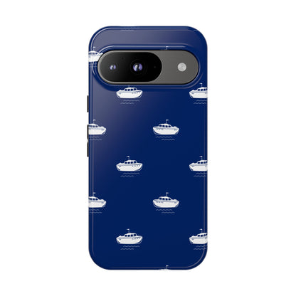 Blue Boat Phone Case – Calm Ocean Pattern for iPhone & Samsung, Durable & Stylish Protection - JGUS