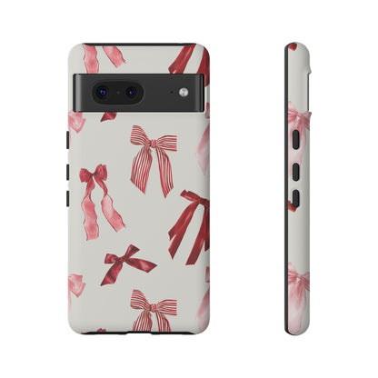 Burgundy Chic Bow Design Phone Case - JGUS