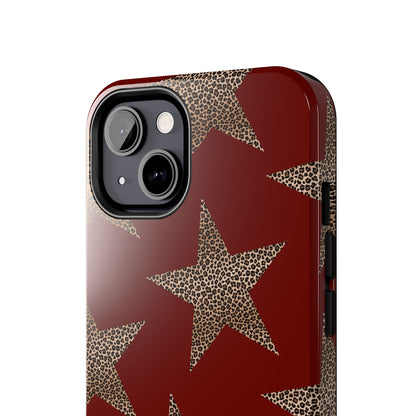 Leopard Star Luxe - Burgundy Edition | Aesthetic Coquette Phone Case for iPhone & Galaxy