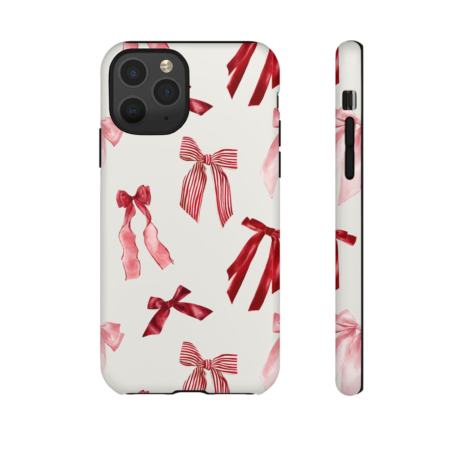 Burgundy Chic Bow Design Phone Case - JGUS