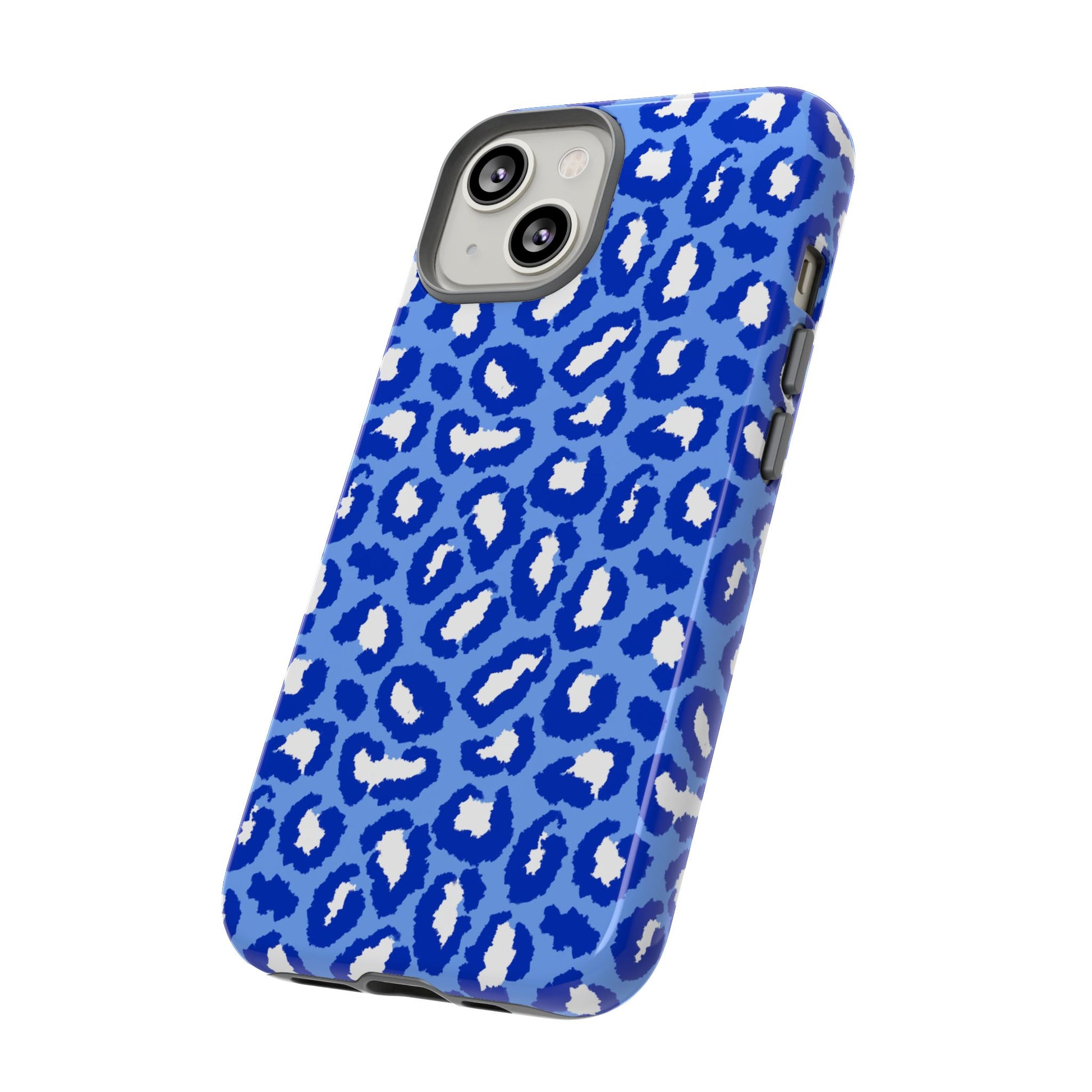 Leopard Vibes - Blue Edition Phone Case for iPhone & Samsung - Stylish & Durable Animal Print Case - JGUS