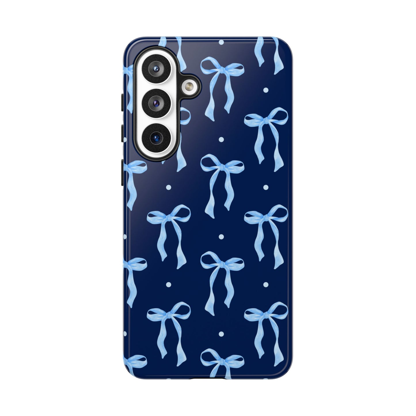 Bows & Blues Phone Case – Aesthetic Ribbon Print | Fits iPhone & Samsung - JGUS