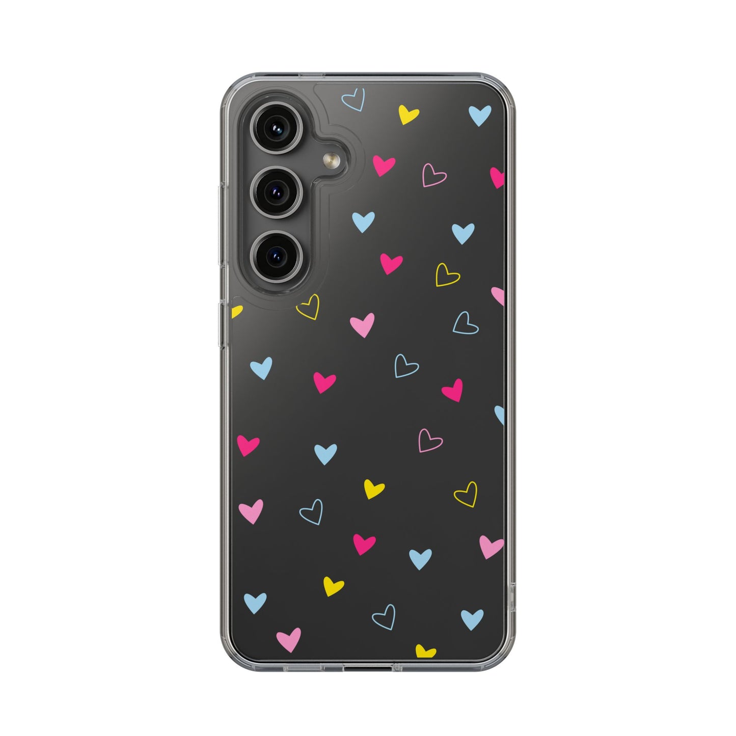 Transparent Heart Design Pattern Clear Phone Case