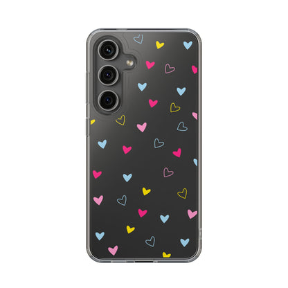 Transparent Heart Design Pattern Clear Phone Case