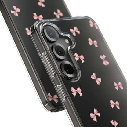 Pink Bow Dreams Clear Phone Case