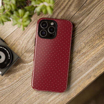 Burgundy  & White Dots Case - JGUS