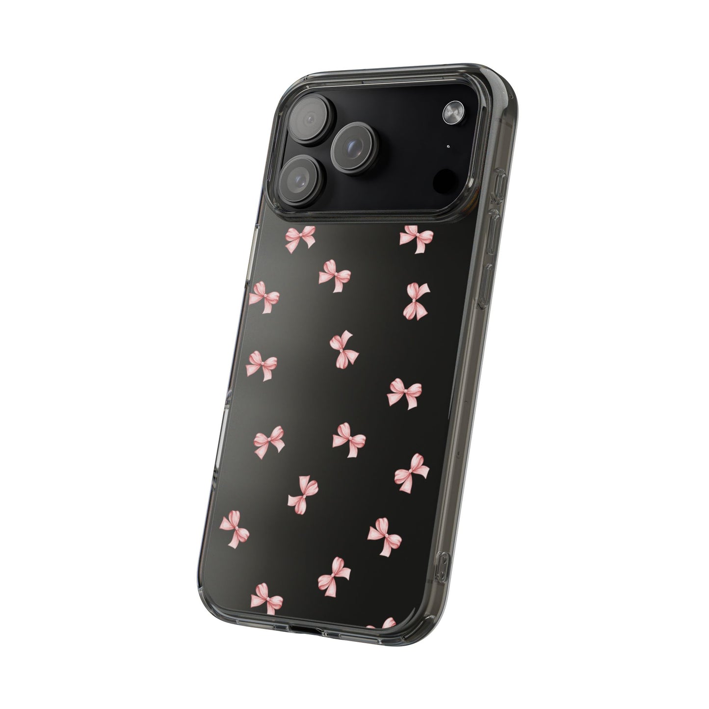 Pink Bow Dreams Clear Phone Case