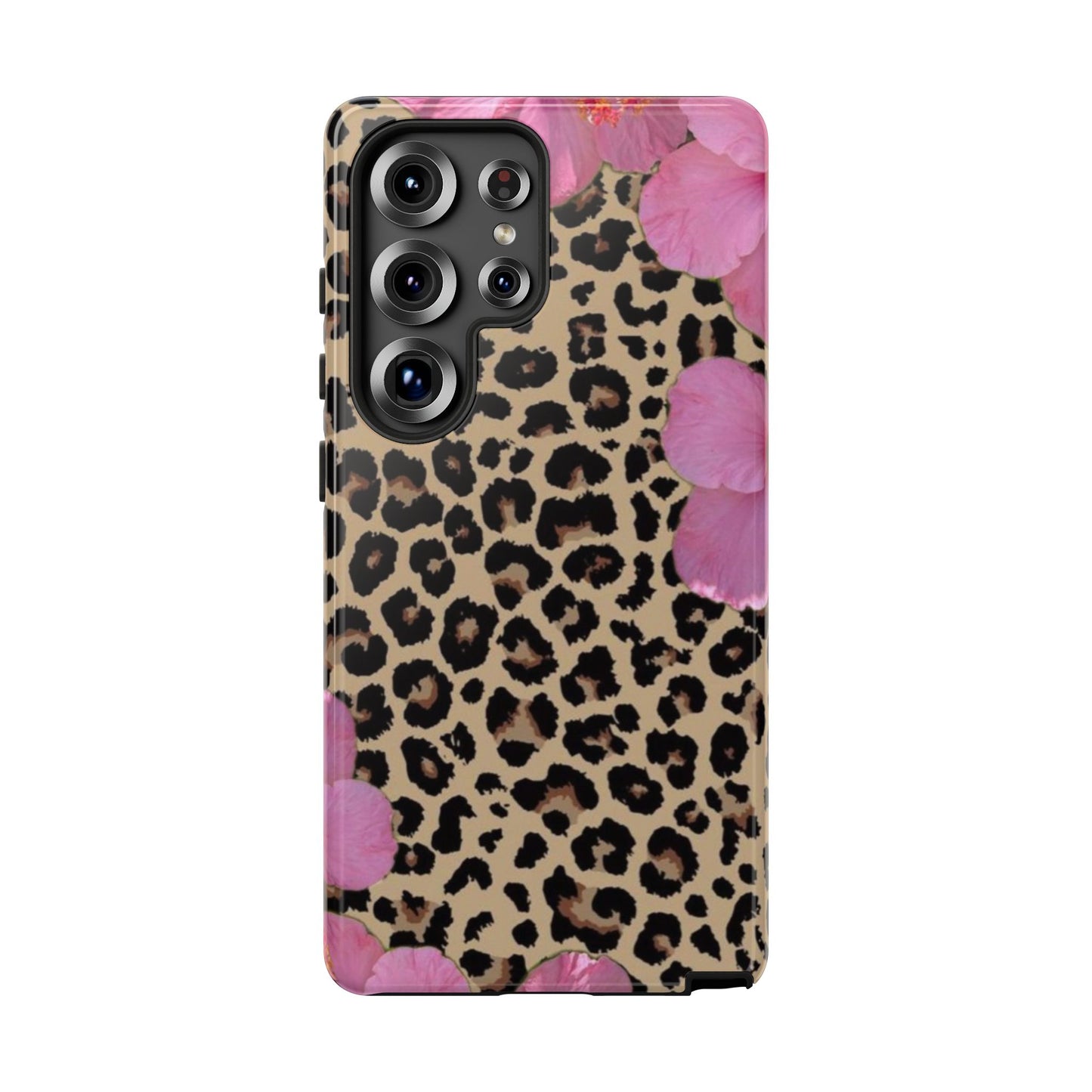 Leopard Bloom Pink Floral Phone Case – Trendy Animal Print Case for iPhone & Samsung