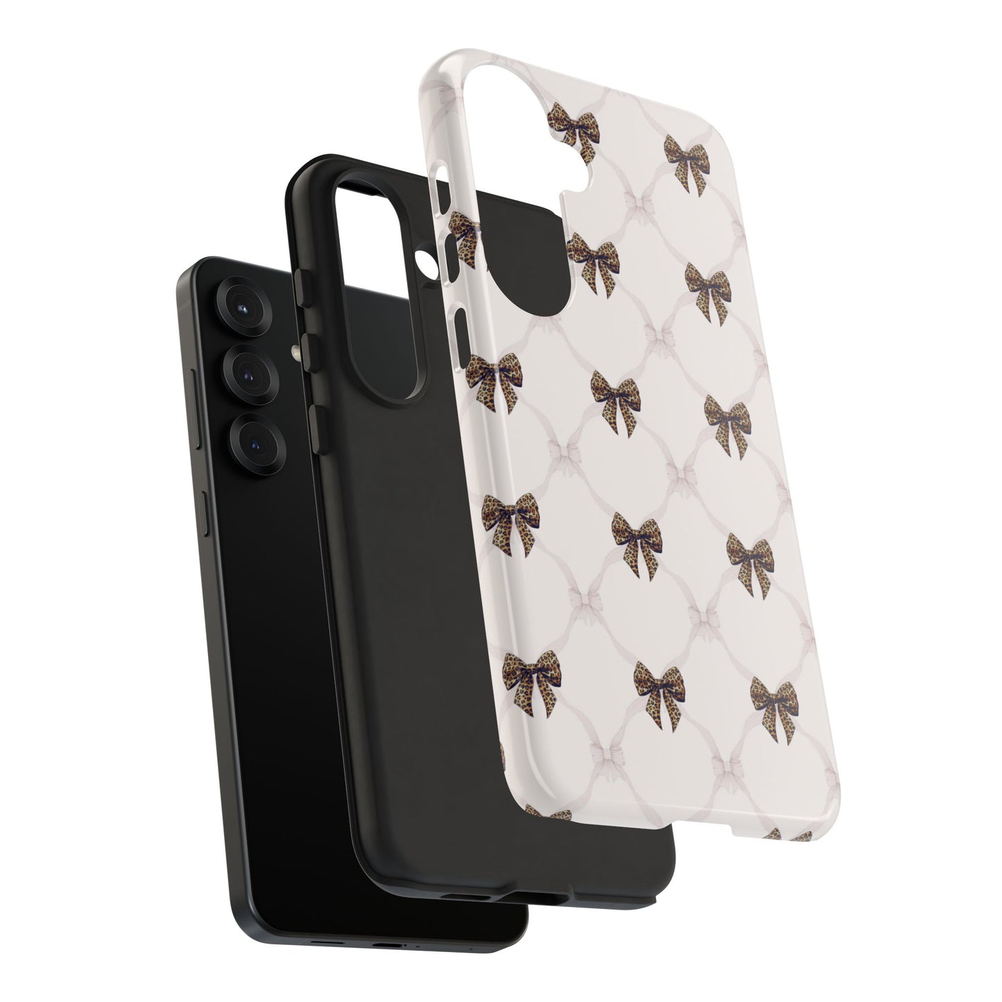 Chic Bow Pattern Phone Case | Elegant Clear Protective Case | Stylish iPhone & Samsung Cover - JGUS