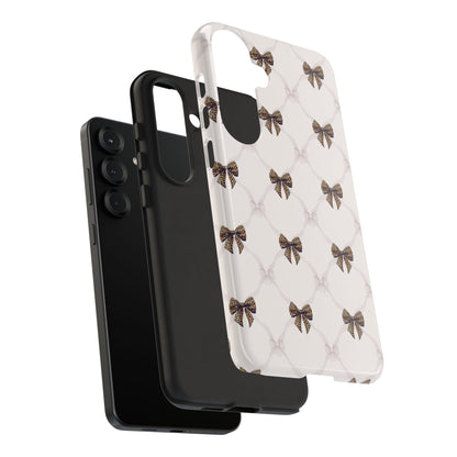 Chic Bow Pattern Phone Case | Elegant Clear Protective Case | Stylish iPhone & Samsung Cover - JGUS