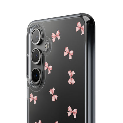 Pink Bow Dreams Clear Phone Case