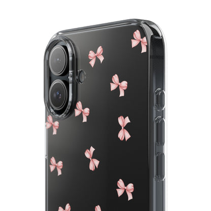 Pink Bow Dreams Clear Phone Case