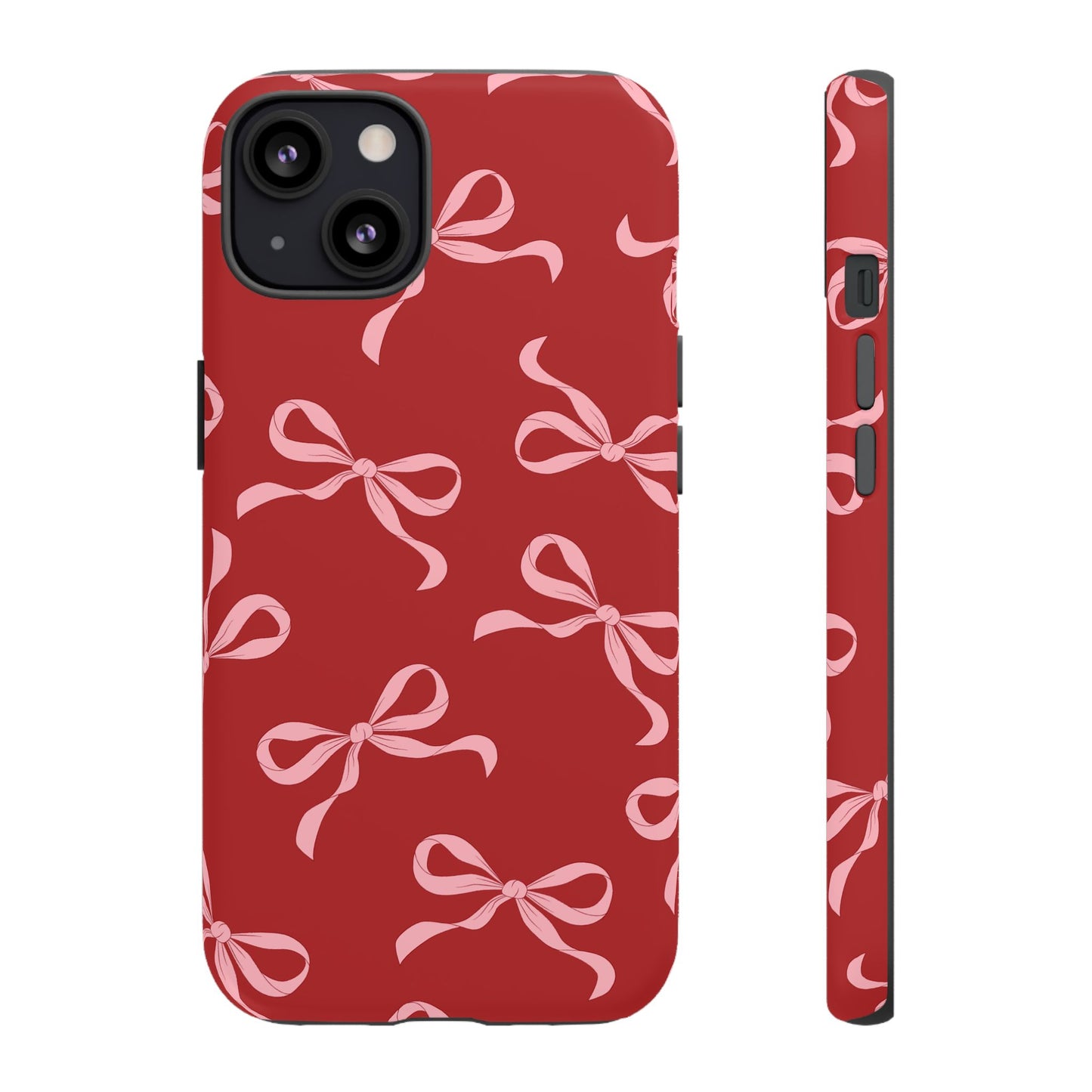 Pink Bows on Red Phone Case - JGUS