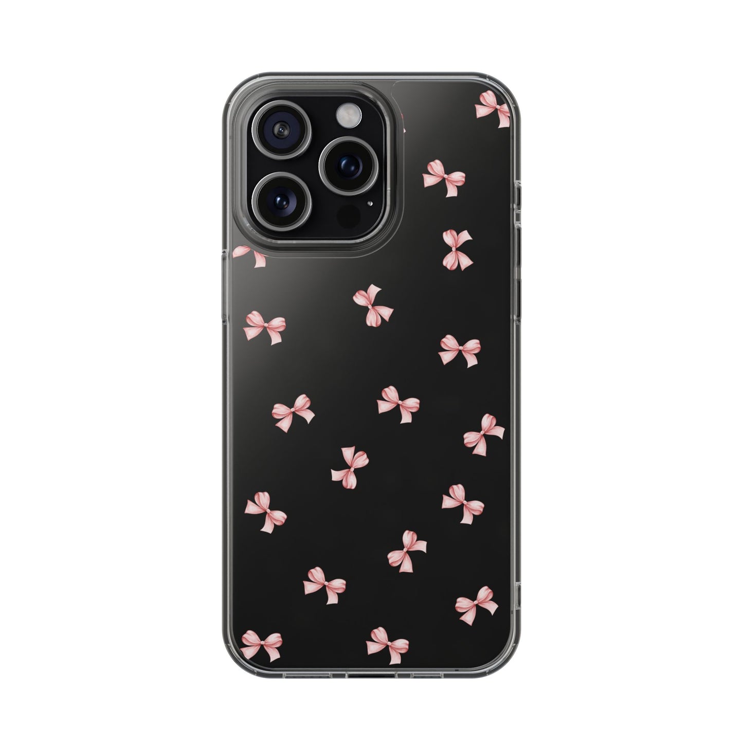Pink Bow Dreams Clear Phone Case