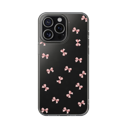 Pink Bow Dreams Clear Phone Case