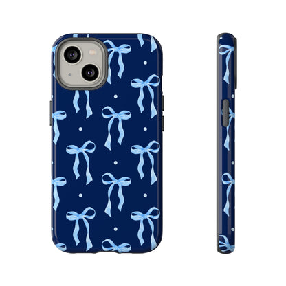 Bows & Blues Phone Case – Aesthetic Ribbon Print | Fits iPhone & Samsung - JGUS
