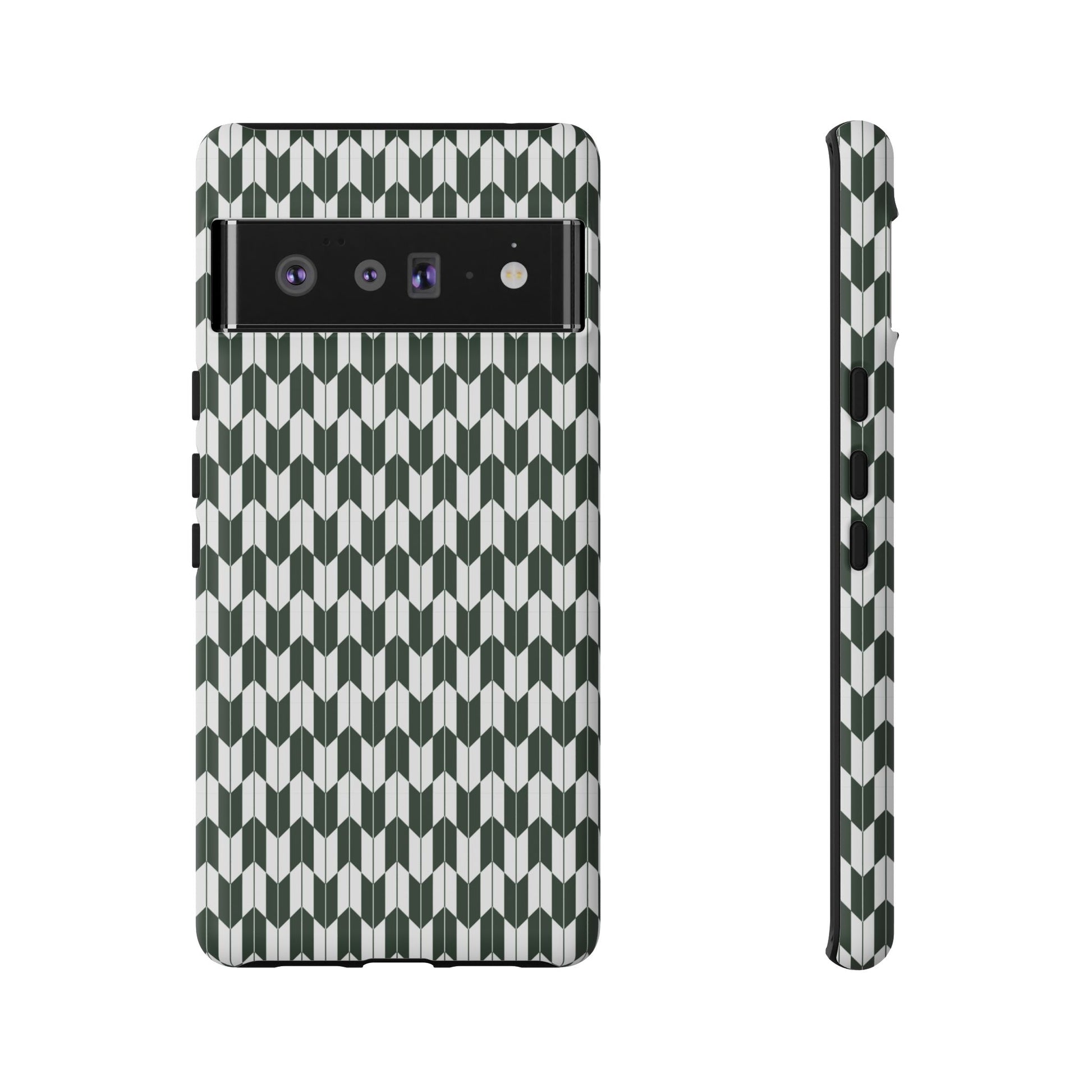 Green Harmony Geometric Phone Case – Durable, Slim, and MagSafe Compatible - JGUS