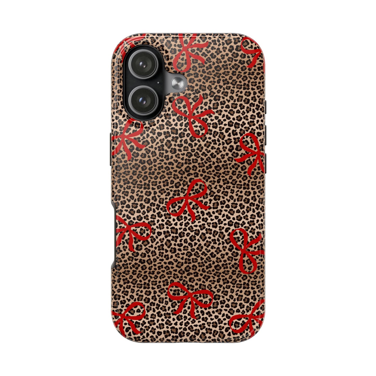 Bold Bow Leopard Print Phone Case – Aesthetic Protective Cover for iPhone & Samsung - Fashionable Animal Print Cover