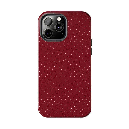 Burgundy  & White Dots Case