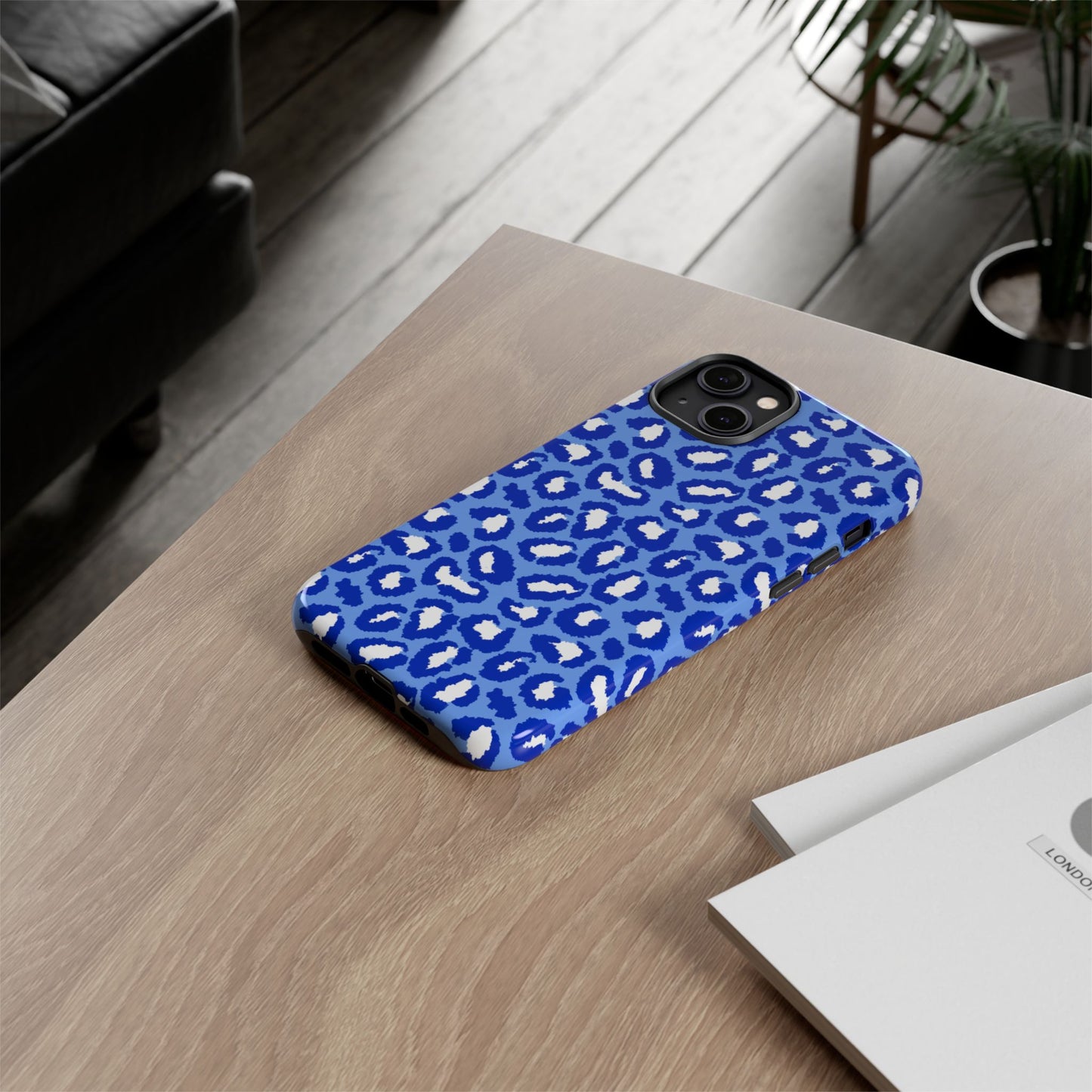 Leopard Vibes - Blue Edition Phone Case for iPhone & Samsung - Stylish & Durable Animal Print Case - JGUS