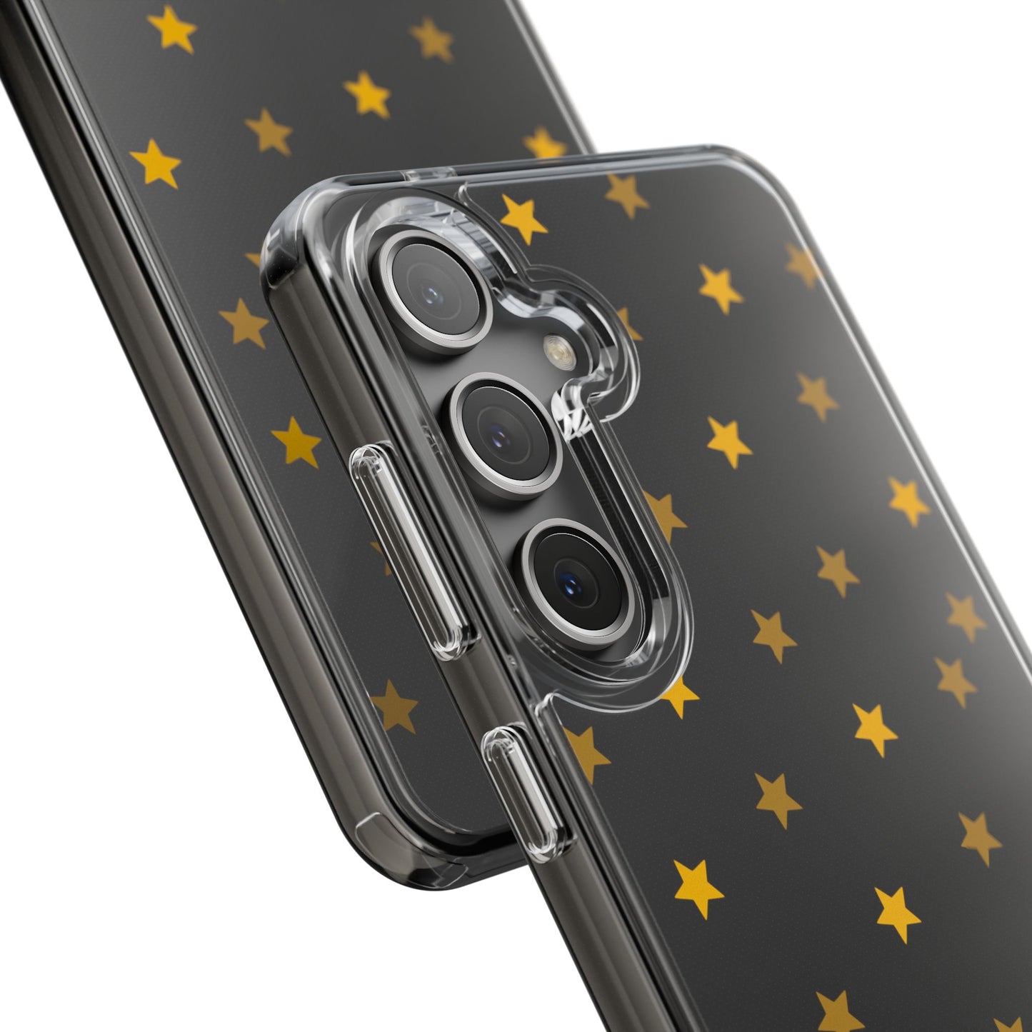 Yellow Stars Clear Phone Case – Stylish, Durable Protection