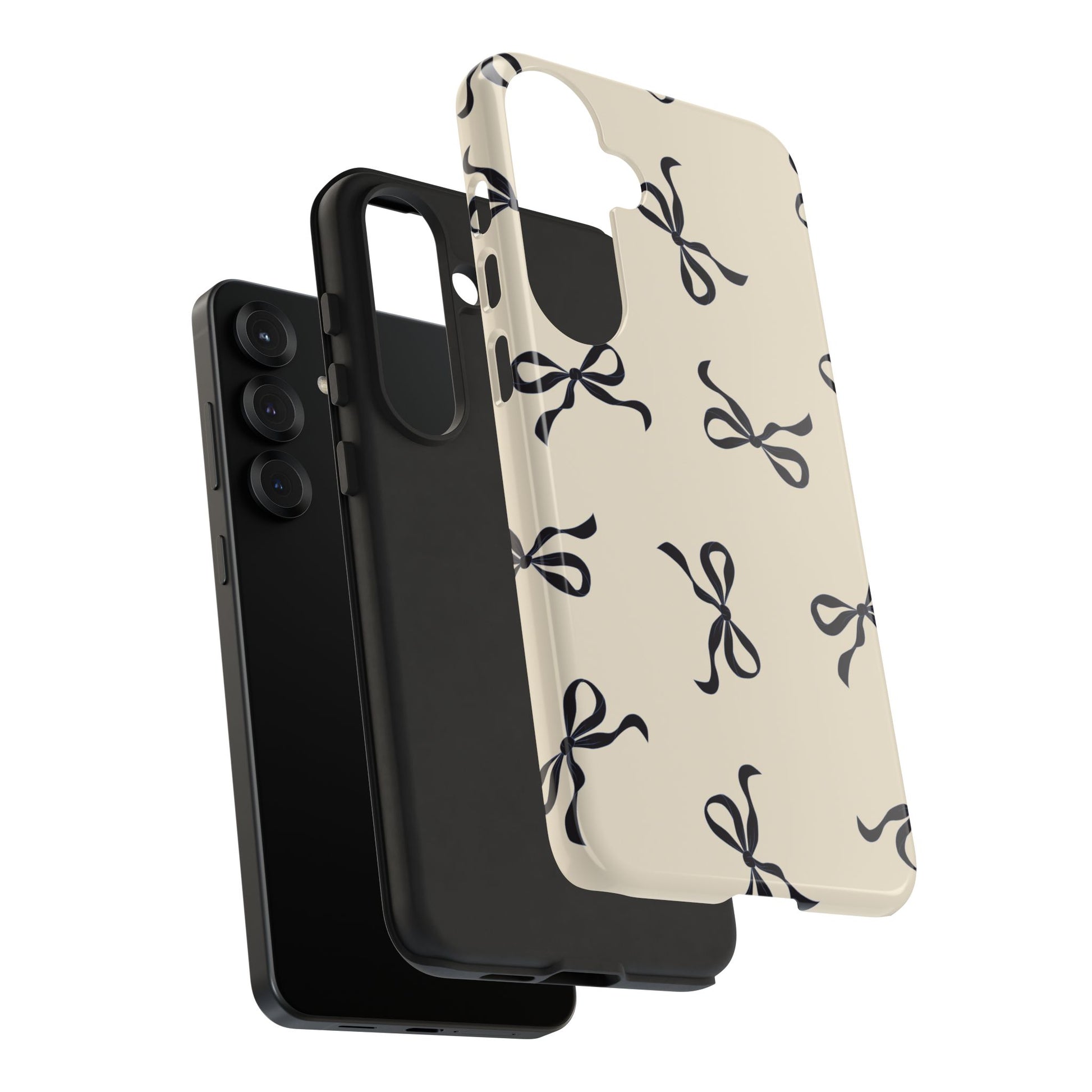 Beige and Black Bow Phone Case - JGUS