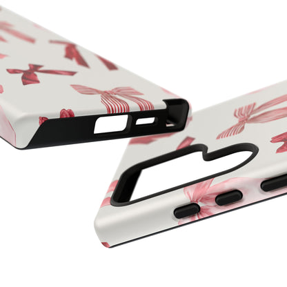 Burgundy Chic Bow Design Phone Case - JGUS