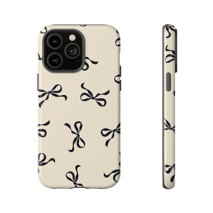 Beige and Black Bow Phone Case - JGUS