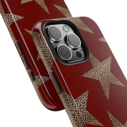 Leopard Star Luxe - Burgundy Edition | Aesthetic Coquette Phone Case for iPhone & Galaxy